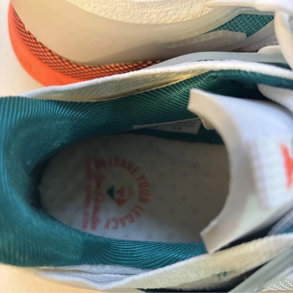 Under Armour White Teal Coral Gradient Athletic Shoes